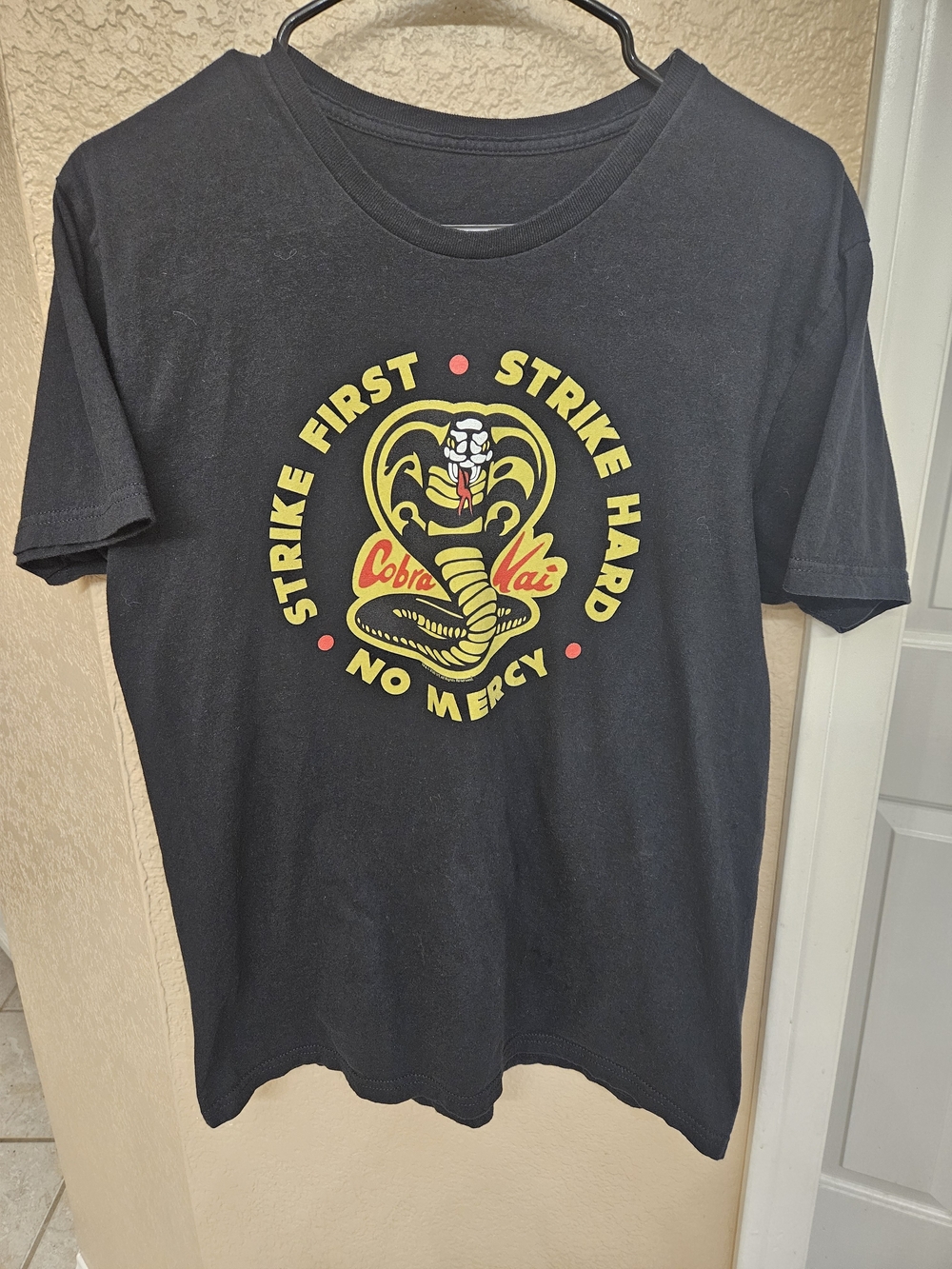 Cobra Kai Black Graphic Tee - Strike First Strike Hard - No Mercy